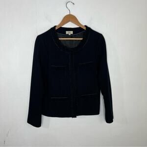 Pablo GERARD DAREL Paris Black Wool 4 Pocket Snap Front Blazer Jacket EU 42 US L